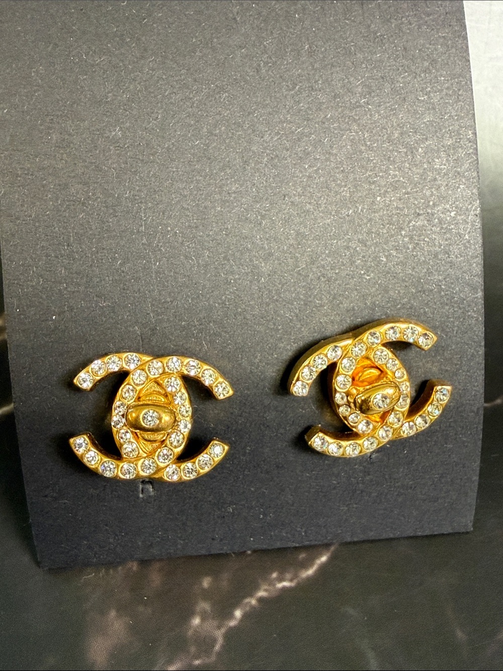 Super Collectible Chanel Turnlock Rhinestone Clips
